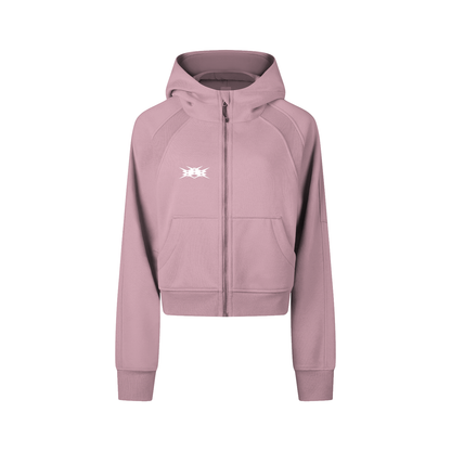 zip-hoodie,cropped,bodycon,fitted,stretch-fabric,tight-fit,clean-basic,sporty