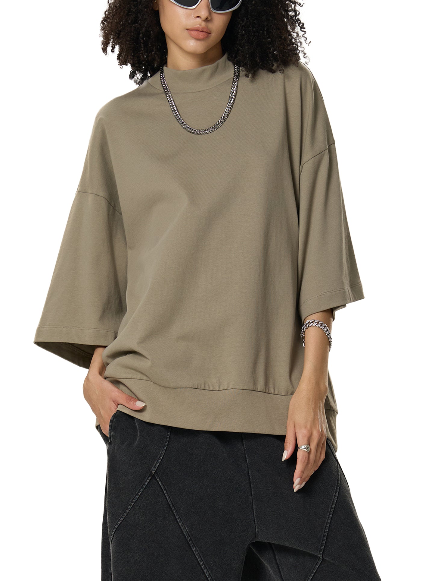Mock Neck Tee