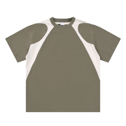 contrast-panel ,loose-fit,cotton,drop-shoulder,everyday-wear