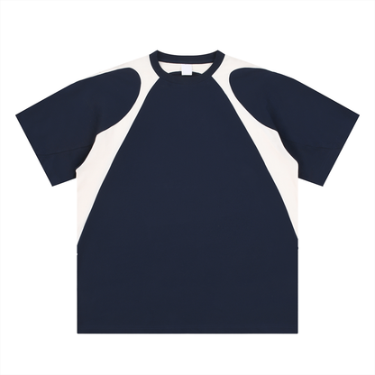 contrast-panel ,loose-fit,cotton,drop-shoulder,everyday-wear