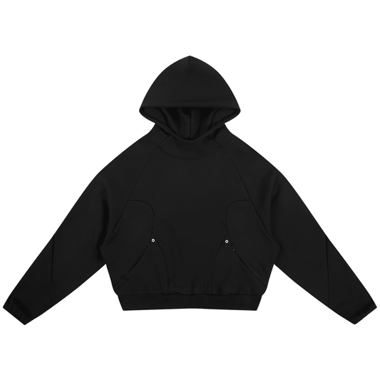 Distressed Panel Hoodie