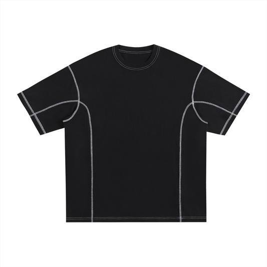 contrast-stitch,standard-fit,black-tee,limited-drop,streetwear