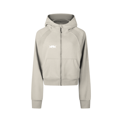 zip-hoodie,cropped,bodycon,fitted,stretch-fabric,tight-fit,clean-basic,sporty