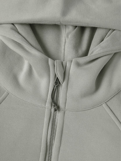 zip-hoodie,cropped,bodycon,fitted,stretch-fabric,tight-fit,clean-basic,sporty